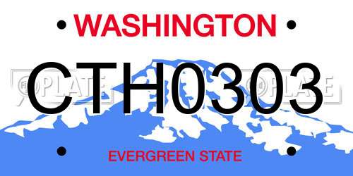 CTH0303 Washington License Plate