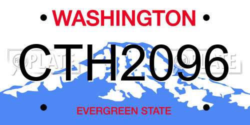 CTH2096 Washington License Plate