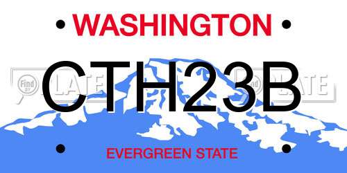 CTH23B Washington License Plate