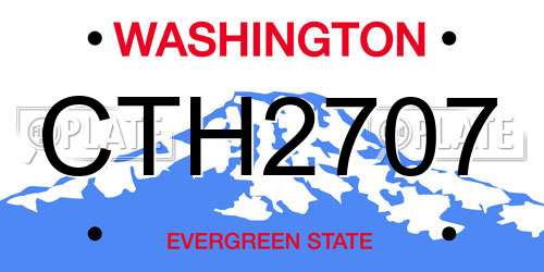 CTH2707 Washington License Plate