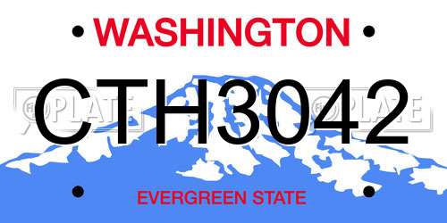 CTH3042 Washington License Plate