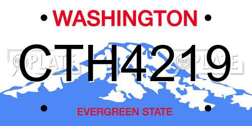 CTH4219 Washington License Plate