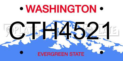 CTH4521 Washington License Plate