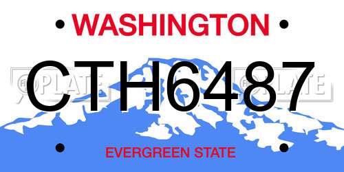 CTH6487 Washington License Plate