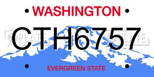 CTH6757 Washington License Plate