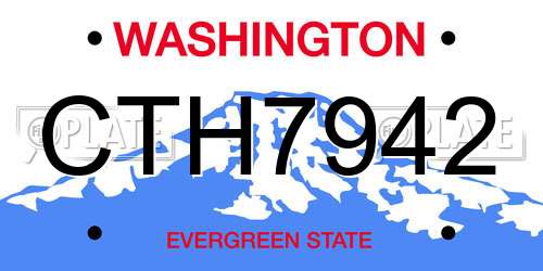 CTH7942 Washington License Plate