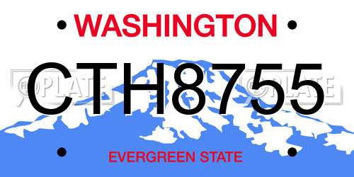 CTH8755 Washington License Plate