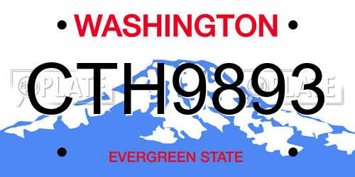 CTH9893 Washington License Plate