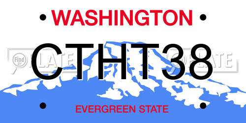 CTHT38 Washington License Plate
