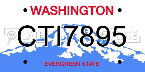 CTI7895 Washington License Plate