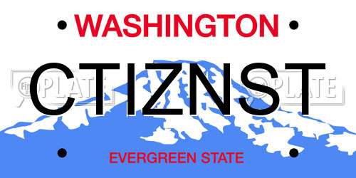 CTIZNST Washington License Plate