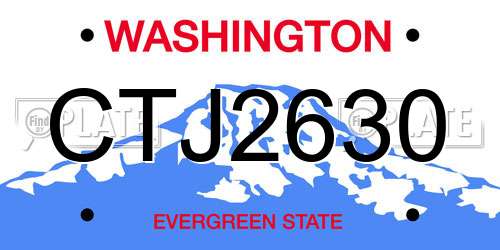 CTJ2630 Washington License Plate