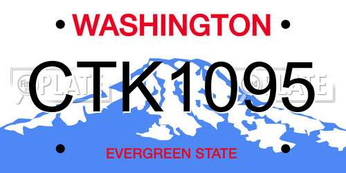 CTK1095 Washington License Plate