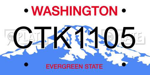 CTK1105 Washington License Plate