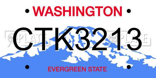 CTK3213 Washington License Plate