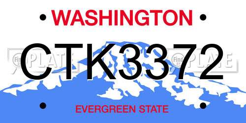 CTK3372 Washington License Plate