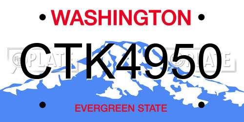 CTK4950 Washington License Plate