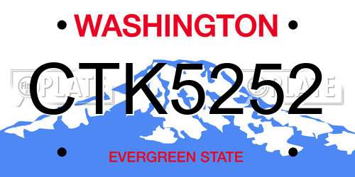 CTK5252 Washington License Plate