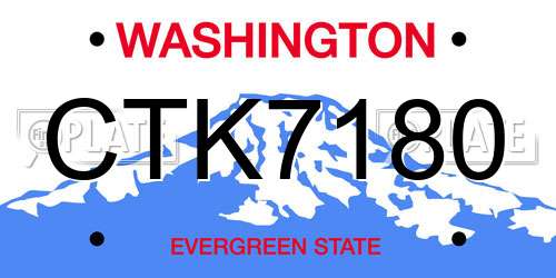 CTK7180 Washington License Plate