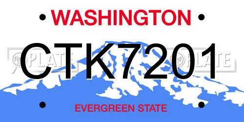 CTK7201 Washington License Plate