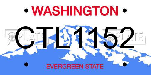 CTL1152 Washington License Plate