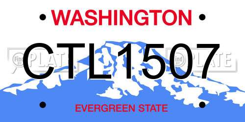 CTL1507 Washington License Plate