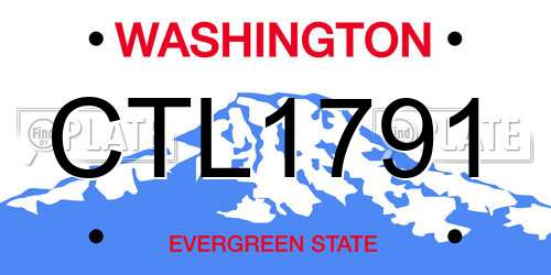 CTL1791 Washington License Plate