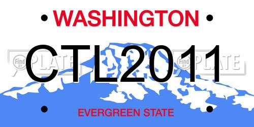 CTL2011 Washington License Plate