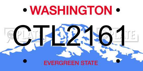 CTL2161 Washington License Plate