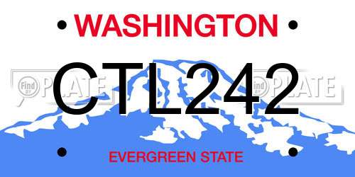 CTL242 Washington License Plate