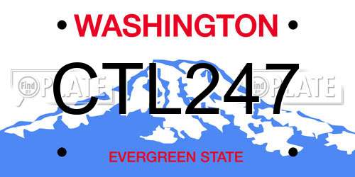 CTL247 Washington License Plate