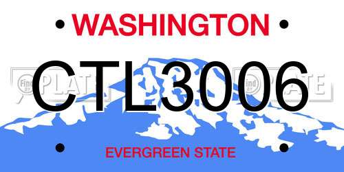 CTL3006 Washington License Plate