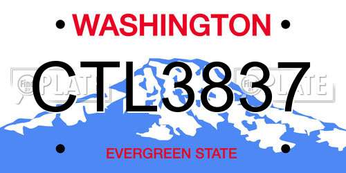 CTL3837 Washington License Plate