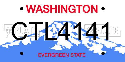 CTL4141 Washington License Plate