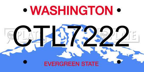CTL7222 Washington License Plate