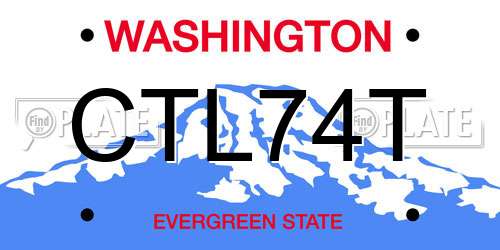 CTL74T Washington License Plate
