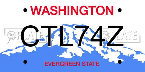 CTL74Z Washington License Plate
