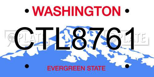 CTL8761 Washington License Plate