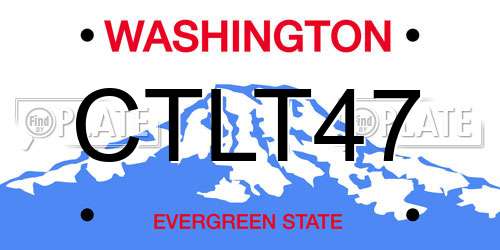 CTLT47 Washington License Plate