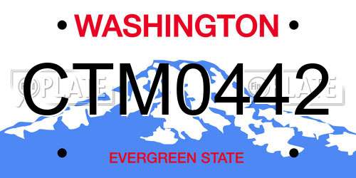 CTM0442 Washington License Plate