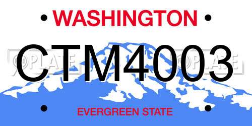 CTM4003 Washington License Plate