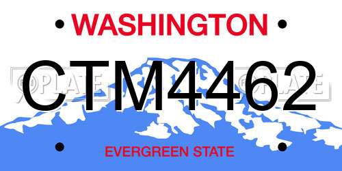 CTM4462 Washington License Plate