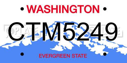 CTM5249 Washington License Plate