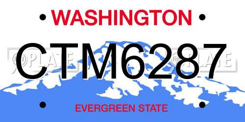 CTM6287 Washington License Plate
