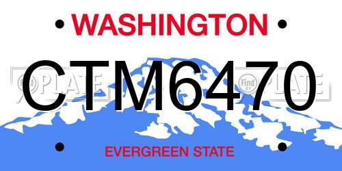CTM6470 Washington License Plate