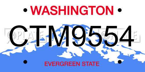 CTM9554 Washington License Plate