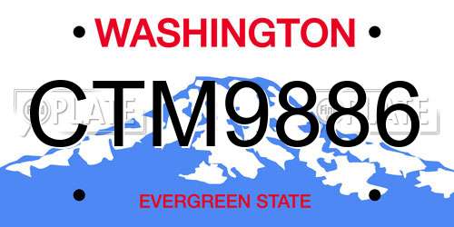 CTM9886 Washington License Plate