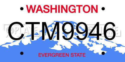 CTM9946 Washington License Plate