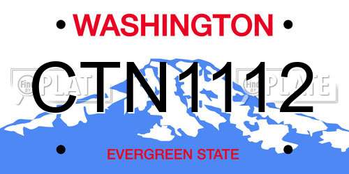 CTN1112 Washington License Plate