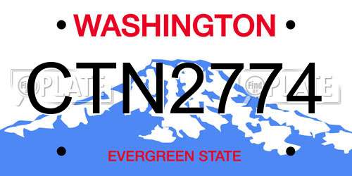 CTN2774 Washington License Plate